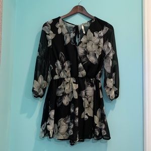 Avec Black Floral Romper